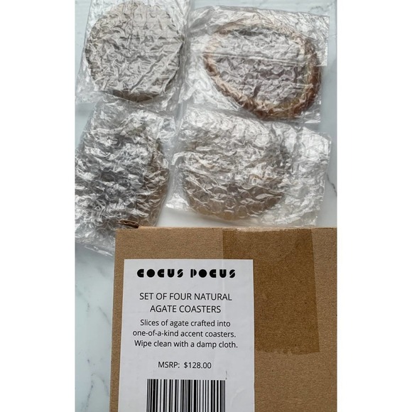 Cocus Pocus Set of four natural agate coasters‎ - Picture 6 of 7